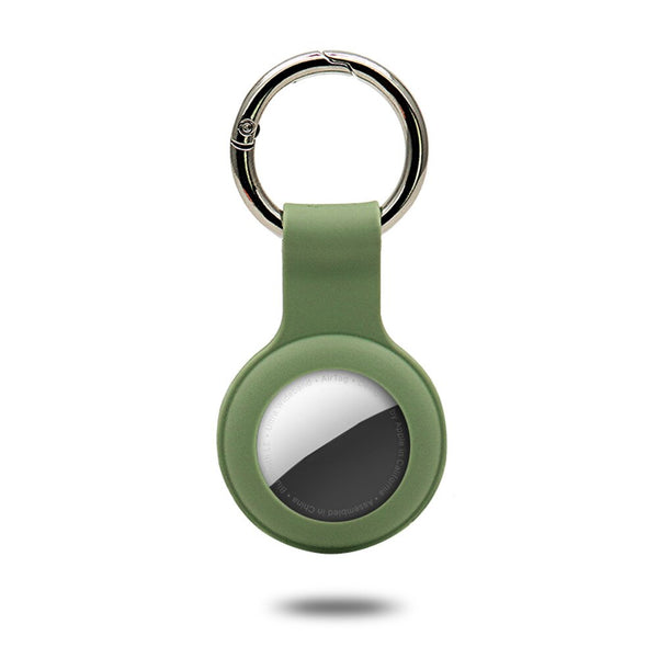 Étui en silicone liquide AirTag avec anneau pour clés Coque AirTag Paprikase Kaki  