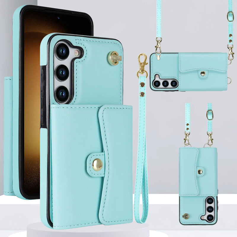 Étui en cuir artificiel Samsung Galaxy Note avec porte-monnaie, lanière et bandoulière Coque Galaxy Note Paprikase   