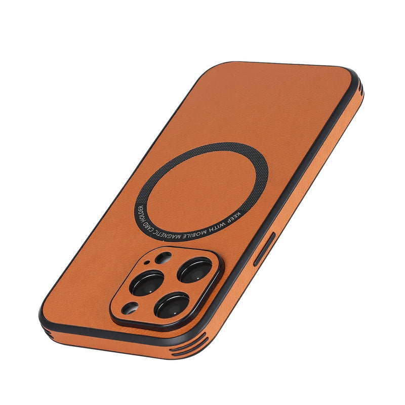 Étui iPhone en simili-cuir résistant aux chocs, compatible MagSafe, avec protection de l'appareil photo Coque iPhone Paprikase   