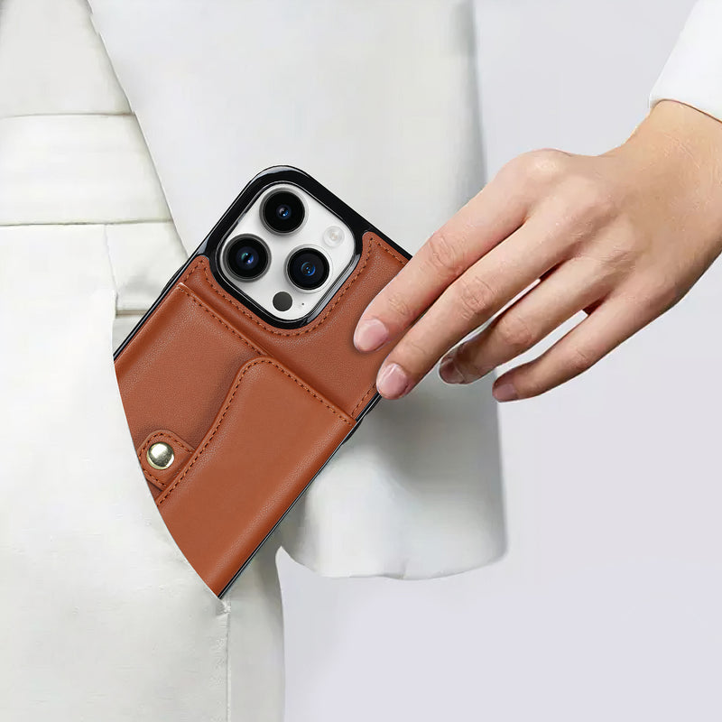 Étui en cuir artificiel iPhone avec avec porte-monnaie et bandoulière Coque iPhone Paprikase   