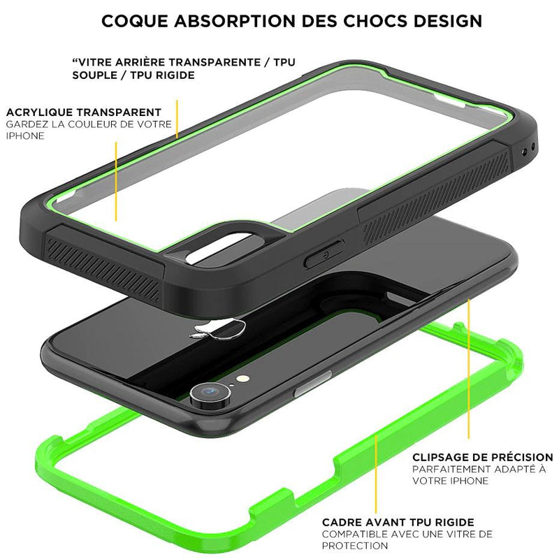 Coque iPhone absorption des chocs avec cadre de protection avant Coque iPhone Paprikase   