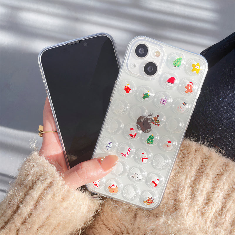 Coque iPhone à bords lisses avec arrière bulles de Noël Coque iPhone Paprikase   