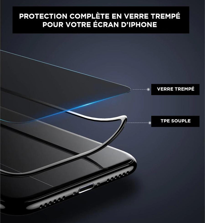 Protection d'écran anti-espion verre trempé et bords noirs lisses iPhone Protection d'écran iPhone Paprikase   