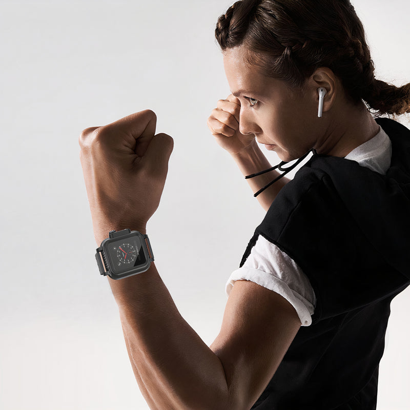 Coque de protection en silicone étanche avec bracelet sport pour Apple Watch Coque Apple Watch Paprikase   