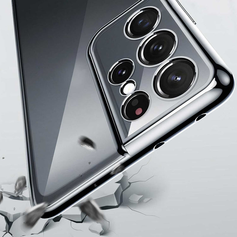Coque transparente ultra fine bords métallisés pour Samsung Galaxy A Coque Galaxy A Paprikase   