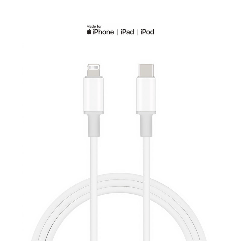 Câble MFi USB-C vers Lightning pour appareils Apple Câble Paprikase Blanc 1 m 