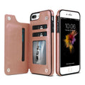 Coque portefeuille iPhone à rabat arrière en cuir non-animal Coque iPhone Paprikase Rose Or iPhone 7/8/SE 2020/SE 2022 