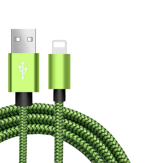 Câble coloré USB vers Lightning en nylon tressé 0,2 m/1 m/2 m/3 m Câble Paprikase Vert 20 cm 