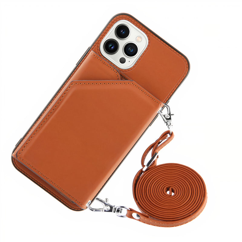 Étui iPhone en cuir avec porte-monnaie support et lanière Coque iPhone Paprikase   
