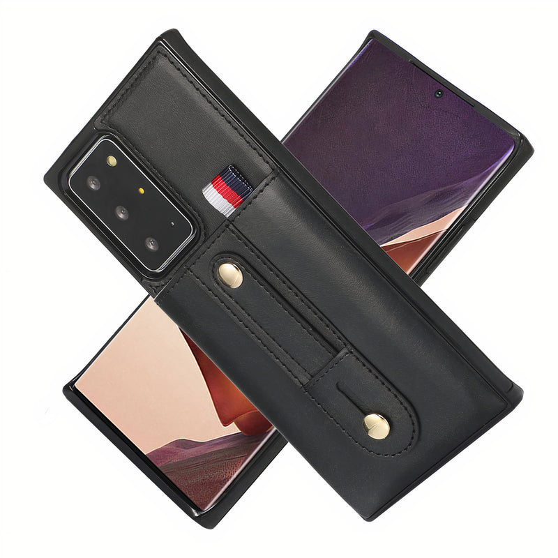 Étui Samsung Galaxy Note en cuir artificiel vintage avec sangle pour la main intégrée Coque Galaxy Note Paprikase   