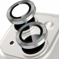 Protège-objectif caméra en aluminium et verre trempé HD pour iPhone à 2 lentilles Protection de caméra iPhone Paprikase Argent Lignes iPhone 14 Plus