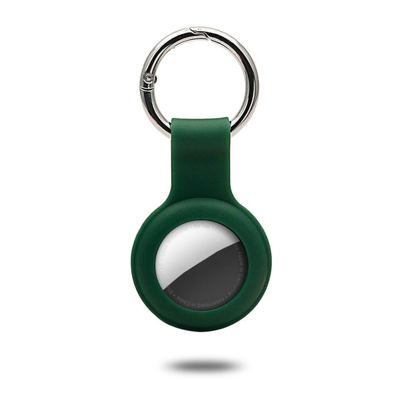 Étui en silicone liquide AirTag avec anneau pour clés Coque AirTag Paprikase Vert  