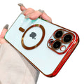 Étui transparent iPhone compatible MagSafe bords métallisés Coque iPhone Paprikase Rouge iPhone 14 Pro Max 