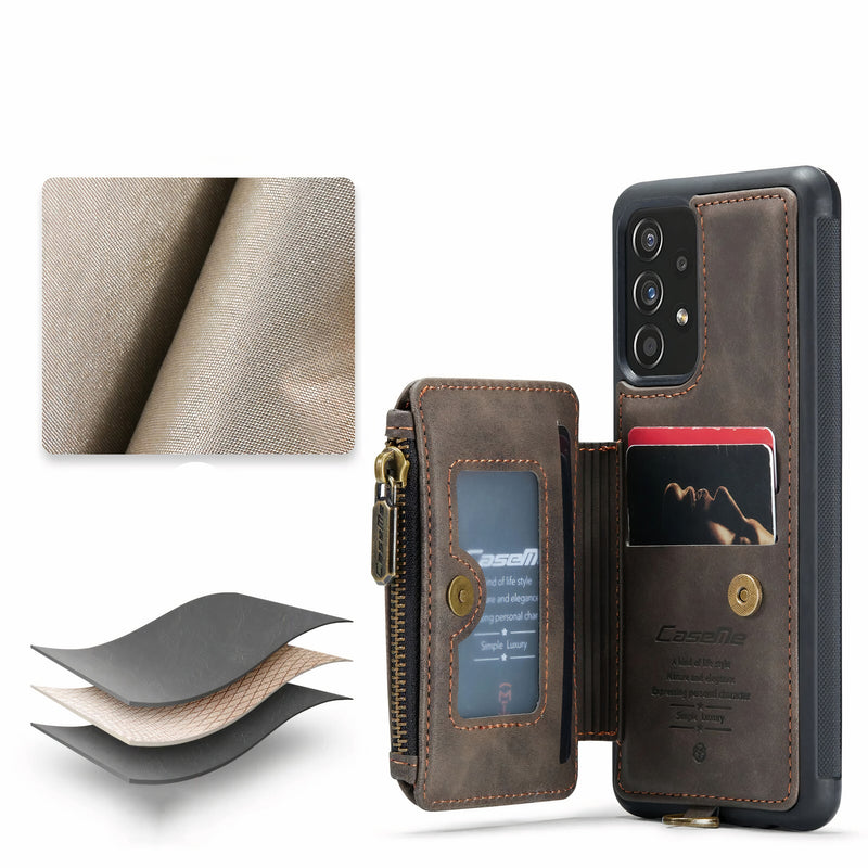 Étui Samsung Galaxy Note en cuir artificiel rustique coutures apparentes avec portefeuille mince intégré Coque Galaxy Note Paprikase   