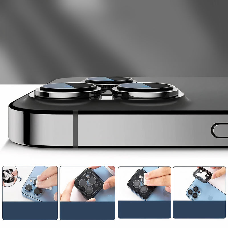Protège-objectif caméra en aluminium et verre trempé HD pour iPhone à 3 lentilles Protection de caméra iPhone Paprikase   