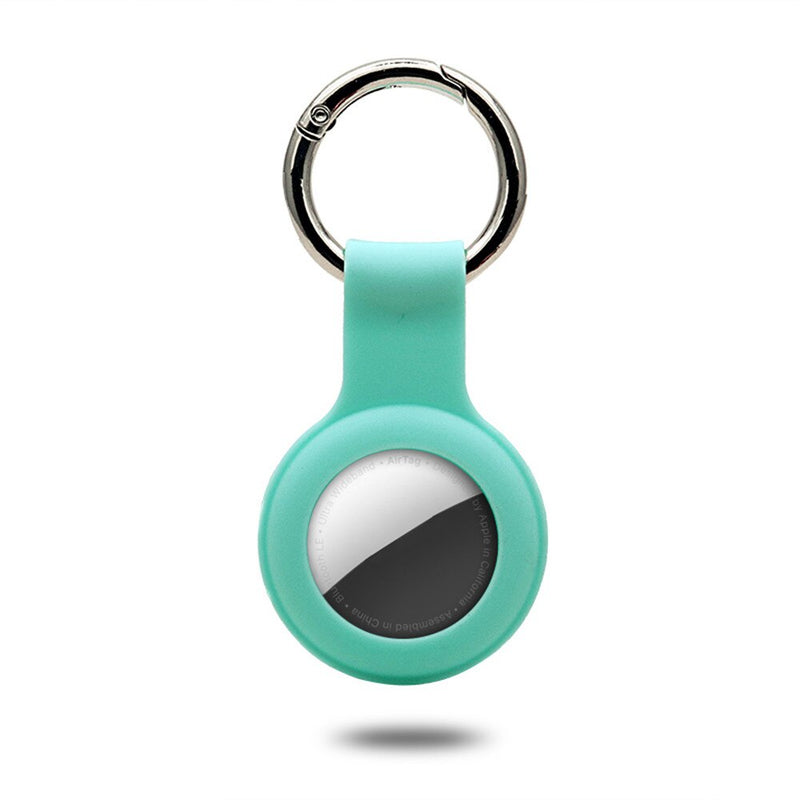 Étui en silicone liquide AirTag avec anneau pour clés Coque AirTag Paprikase Turquoise  