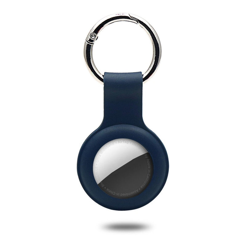 Étui en silicone liquide AirTag avec anneau pour clés Coque AirTag Paprikase Bleu  