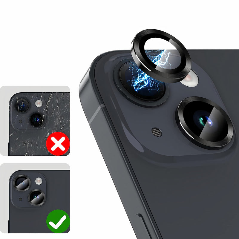 Protège-objectif caméra en aluminium et verre trempé HD pour iPhone à 2 lentilles Protection de caméra iPhone Paprikase   