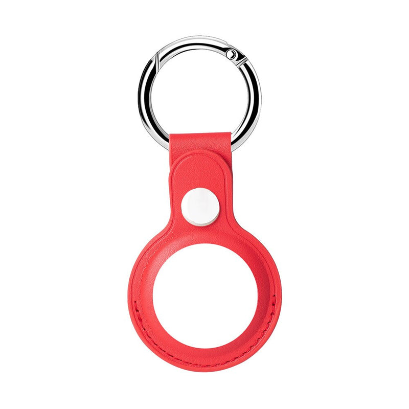 Coque porte-clés AirTag en cuir artificiel avec ouverture des deux côtés Coque AirTag Paprikase Rouge  