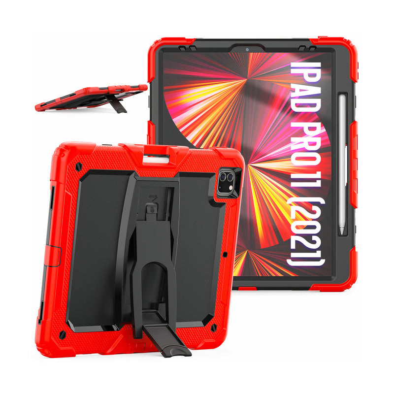 Étui pour iPad 3-en-1 ultra-résistant avec protection d'écran, coque de protection hybride multicouche et béquille intégrée Coque iPad Paprikase   