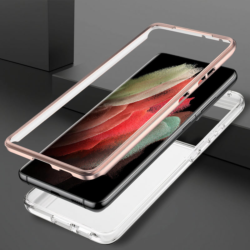 Coque Samsung Galaxy S en deux parties géométriques en marbre rose et or Coque Galaxy S Paprikase   