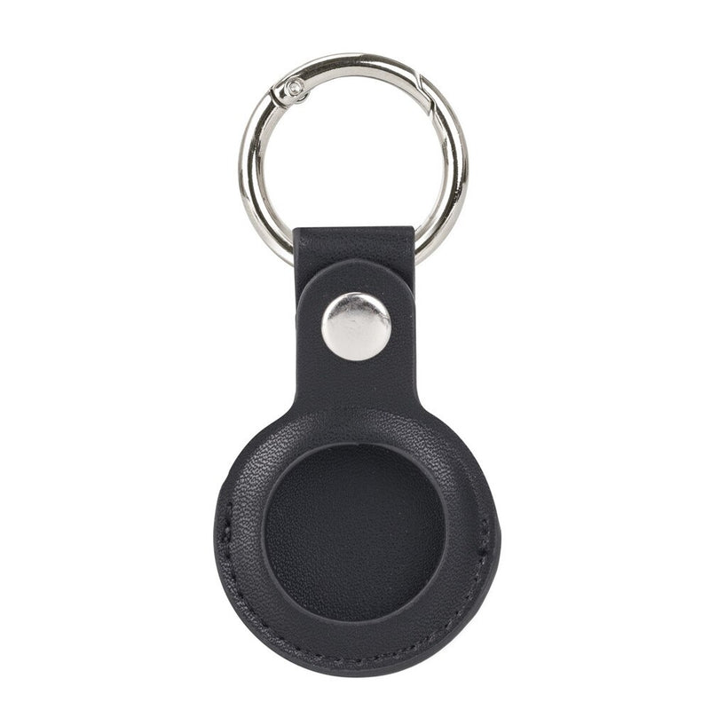 Coque porte-clés AirTag en cuir artificiel avec face arrière fermée Coque AirTag Paprikase Noir  