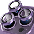 Protège-objectif caméra en aluminium et verre trempé HD pour iPhone à 3 lentilles Protection de caméra iPhone Paprikase Violet Lignes iPhone 14 Pro Max