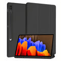 Étui pliable intelligent avec porte-stylet et rabat pour Galaxy Tab S Coque Galaxy Tab S Paprikase Noir Galaxy Tab S7/S8 