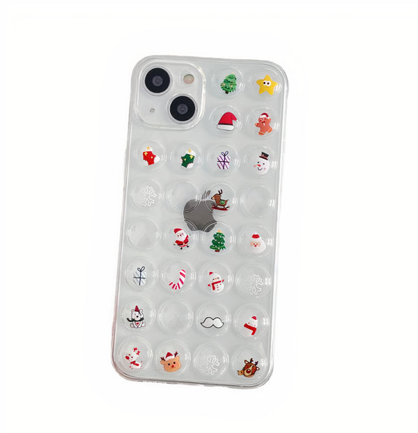 Coque iPhone à bords lisses avec arrière bulles de Noël Coque iPhone Paprikase Noël iPhone 13 Pro Max 