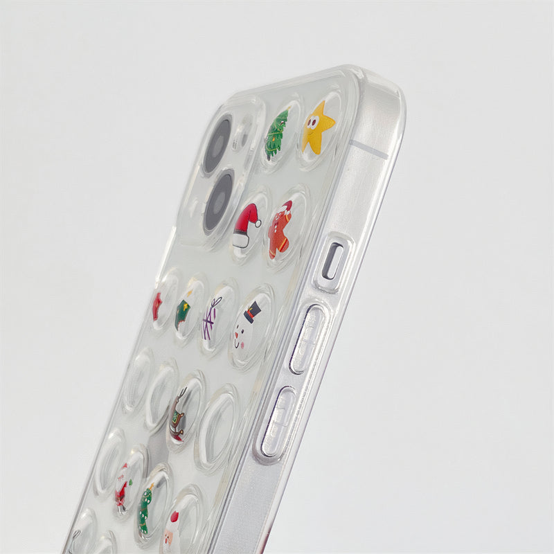 Coque iPhone à bords lisses avec arrière bulles de Noël Coque iPhone Paprikase   