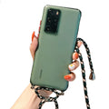 Étui coloré Huawei Mate avec lanière tressée Coque Huawei Mate Paprikase Vert Mate 30 Pro 