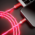 Câble flot lumineux USB vers Lightning Câble Paprikase Rouge  