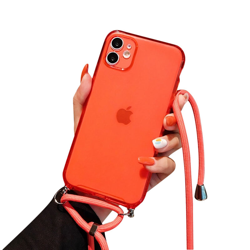 Étui coloré iPhone avec lanière tressée Coque iPhone Paprikase Rouge iPhone 7/8/SE 2020/SE 2022 