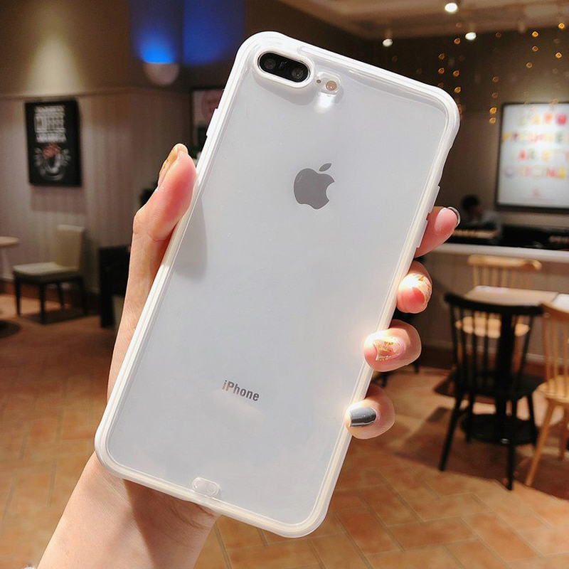 Coque iPhone transparente avec bords de couleur unie – Paprikase