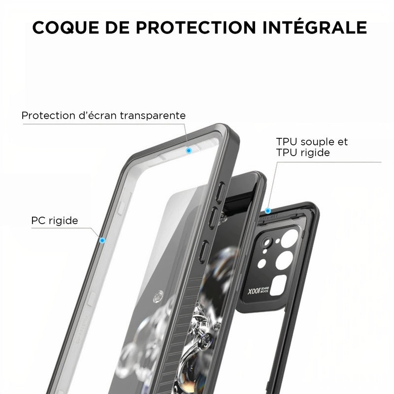 Coque Samsung Galaxy Note intégrale waterproof jusqu'à 2 mètres de profondeur Coque Galaxy Note Paprikase   