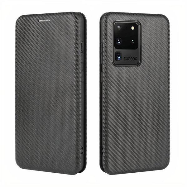 Étui magnétique Samsung Galaxy S effet fibre de carbone Coque Galaxy S Paprikase Noir Galaxy S10+ 