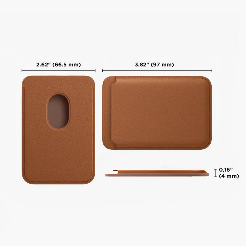 Porte-cartes en cuir avec MagSafe pour iPhone