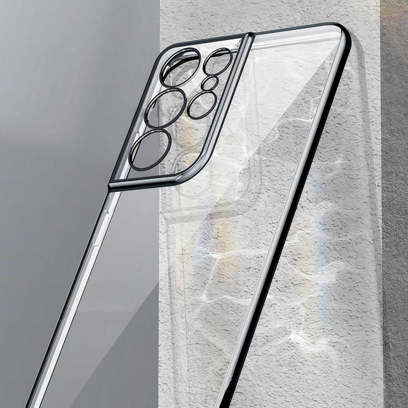 Coque transparente ultra fine bords métallisés pour Samsung Galaxy A Coque Galaxy A Paprikase   