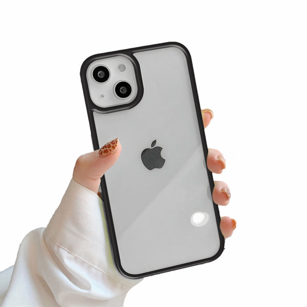 Coque transparente à bords arrondis couleur bonbon pour iPhone Coque iPhone Paprikase Noir iPhone 13 Pro Max 