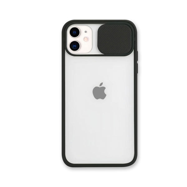 Coque minimaliste avec protection caméra coulissante pour iPhone Coque iPhone Paprikase Noir iPhone 13 Pro Max 