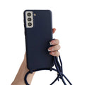 Coque lisse colorée à cordon pour Samsung Galaxy S Coque Galaxy S Paprikase Bleu Galaxy S21 Ultra 