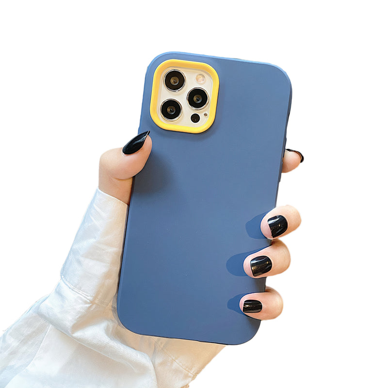 Coque Silicone Pour iPhone 13 Couleur Bleu Protection Objectif Appareil  Photo +
