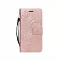 Étui rabat similicuir brillant avec porte-cartes et dragonne pour Samsung Galaxy S Coque Galaxy S Paprikase Rose Or Papillon Galaxy S21 Ultra