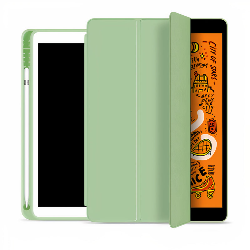 Étui pliable intelligent avec porte-stylet et rabat pour iPad Coque iPad Paprikase Vert iPad 7/8/9 