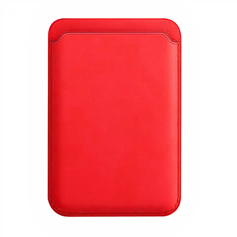 Porte-carte similicuir compatible MagSafe pour iPhone avec technologie MagSafe Porte carte Paprikase Rouge  
