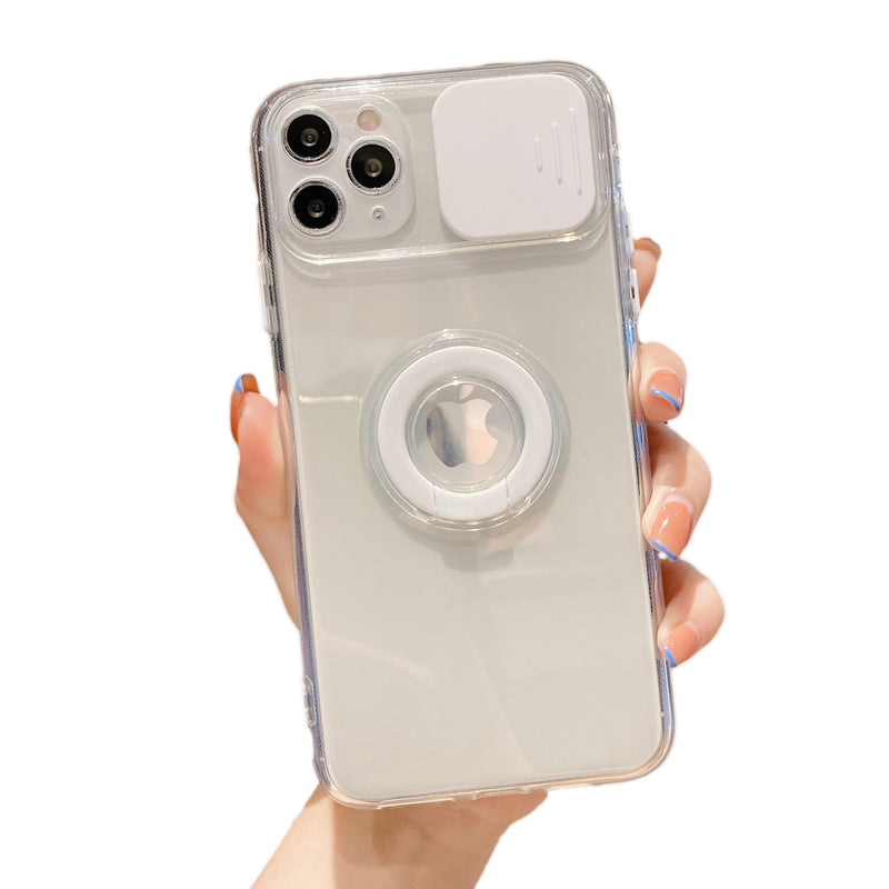 Coque transparente pour iPhone avec protecteur d’appareil photo et anneau pliable Coque iPhone Paprikase Blanc iPhone 13 Pro Max 