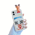 Coque à bords lisse avec porte-cartes et personnage de Noël en 3D pour iPhone Coque iPhone Paprikase Blanc iPhone 13 Pro Max 