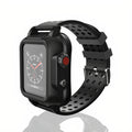 Coque de protection en silicone étanche avec bracelet sport pour Apple Watch Coque Apple Watch Paprikase Noir Series 3 (38 mm) 
