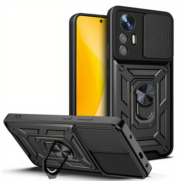 Funda de piel sintética compatible con Xiaomi Redmi Note 12 Pro 5G, funda  de piel sintética con funda protectora híbrida a prueba de golpes para