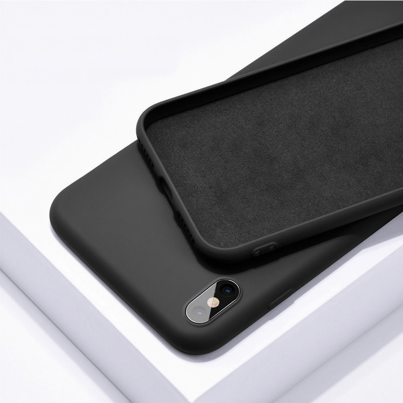 Coque iPhone en silicone liquide minimaliste Coque iPhone Paprikase Noir iPhone 7/8/SE 2020/SE 2022 
